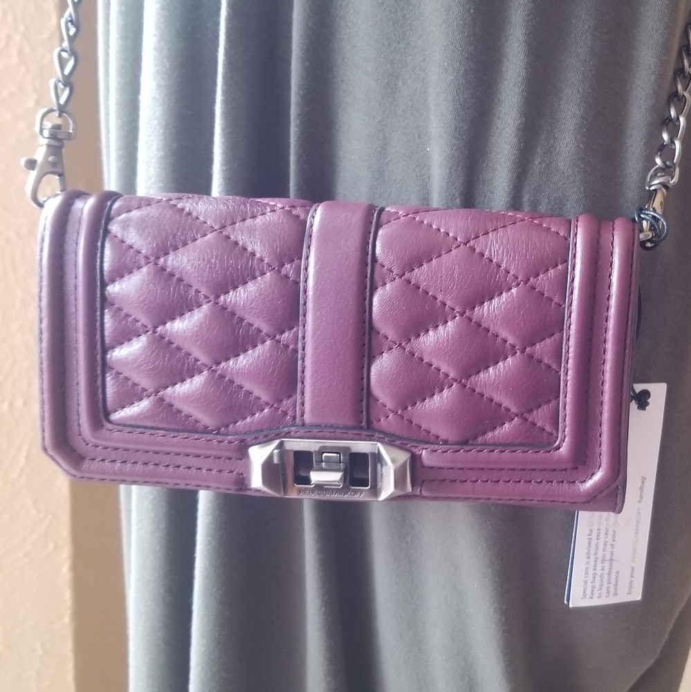 Rebecca Minkoff mini love wallet on chain burgundy red - Picture 6 of 14